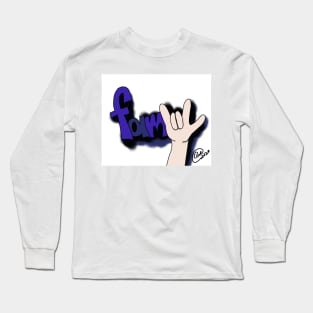 FamILY Sign Language White Background Long Sleeve T-Shirt